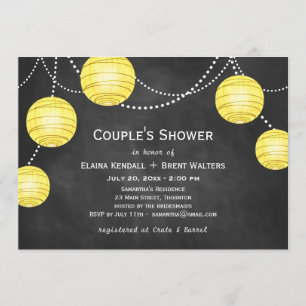 Lanternes sur Chalk Couple's Shower Invitation en 