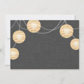 Lanternes sur Grey Burlap Invitation (Dos)