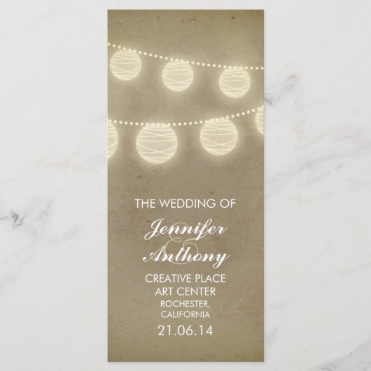 lanternes vintages programmes de mariage élégant (Devant)