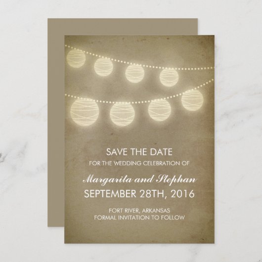 lanternes vintages rustique enregistrer les cartes (Devant / Derrière)