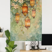 Lantern's Dream, reminiscent of Moroccan or simila Poster (Thuiskantoor)