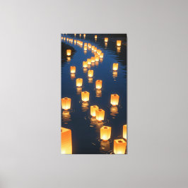lanterns emitted a warm glow canvas afdruk