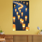 lanterns emitted a warm glow canvas afdruk (Insitu (Woonkamer))
