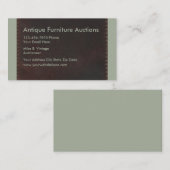 L'antiquité vend aux enchères le carte de visite (Devant / Derrière)
