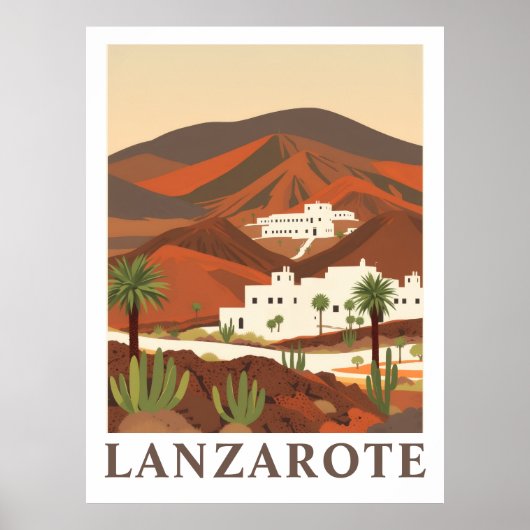 Lanzarote Espagne Impression de voyage vintage sur (Devant)