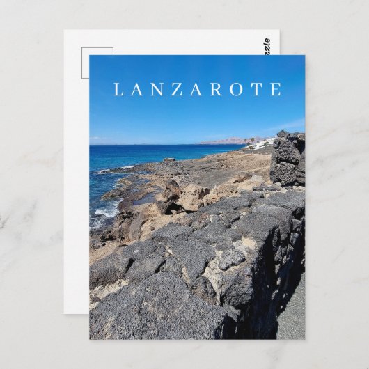 Lanzarote pierre volcanique vue carte postale (Devant / Derrière)