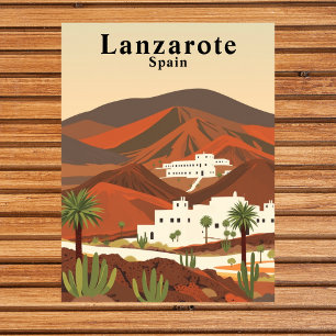 Lanzarote, Spanje Retro Reizen Briefkaart