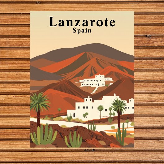 Lanzarote, Spanje Retro Reizen Briefkaart