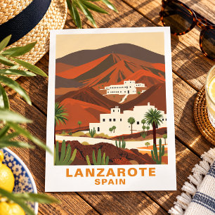 Lanzarote vintage, Espagne Carte Postale de Voyage