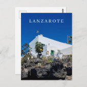 Lanzarote witte huis uitzicht ansichtkaart briefkaart (Voorkant / Achterkant)