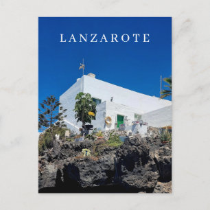 Lanzarote witte huis uitzicht ansichtkaart briefkaart