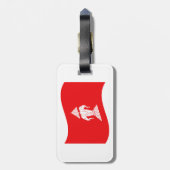 Lao Erawan Three Headed Elephant Flag Wave Bagagelabel (Achterkant verticaal)