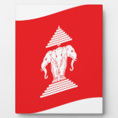 Lao Erawan Three Headed Elephant Flag Wave Fotoplaat (Voorkant)