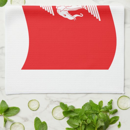 Lao Erawan Three Headed Elephant Flag Wave Theedoek (Gevouwen)