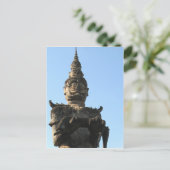 Lao Giant Guardian ... Buddha Park, Vientiane, Lao Briefkaart (Staand voorkant)