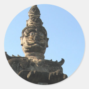Lao Giant Guardian ... Buddha Park, Vientiane, Lao Ronde Sticker