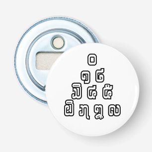 Lao-/Laos-getallen piramide Laotiaans taalscript Button Flesopener
