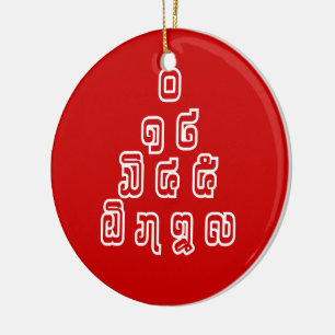 Lao-/Laos-getallen piramide Laotiaans taalscript Keramisch Ornament