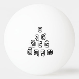 Lao-/Laos-getallen piramide Laotiaans taalscript Pingpongballen