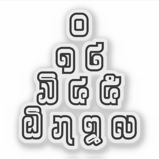 Lao-/Laos-getallen piramide Laotiaans taalscript Sticker (Voorkant)
