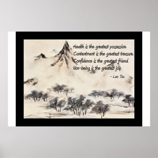 Lao Tzu Health Quote Poster (Voorkant)