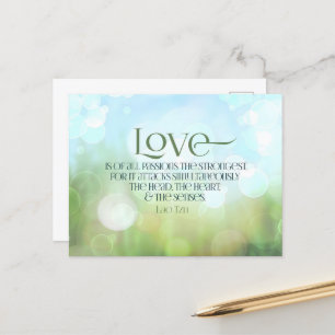 Lao Tzu Inspirerend citaat "Liefde" Briefkaart