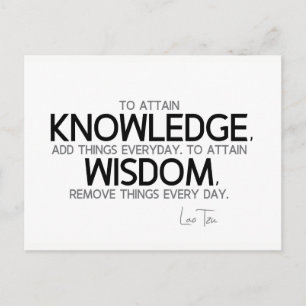 Lao Tzu: Kennis verwerven, wijsheid Briefkaart