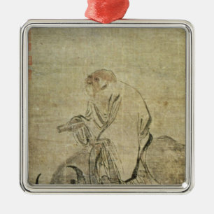 Lao-tzu rijdt met zijn ox, Chinees, Ming Dynasty Metalen Ornament