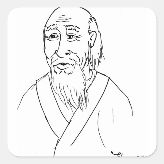 Lao Tzu Vierkante Sticker (Voorkant)