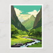 Lao Valley Hawaii Reizen Illustratie Briefkaart (Voorkant)