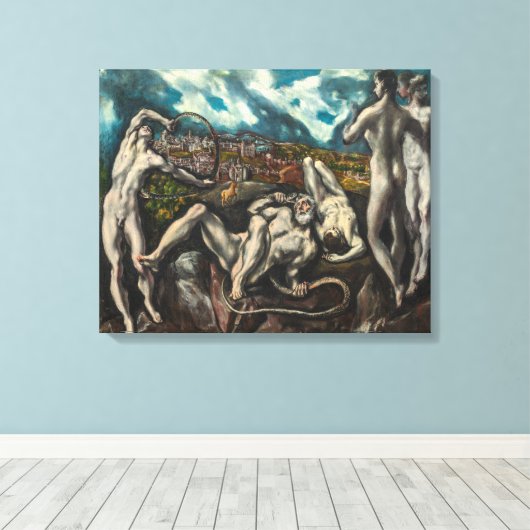 Laocoö n | El Greco | Canvas Afdruk (Insitu (Houten vloer))