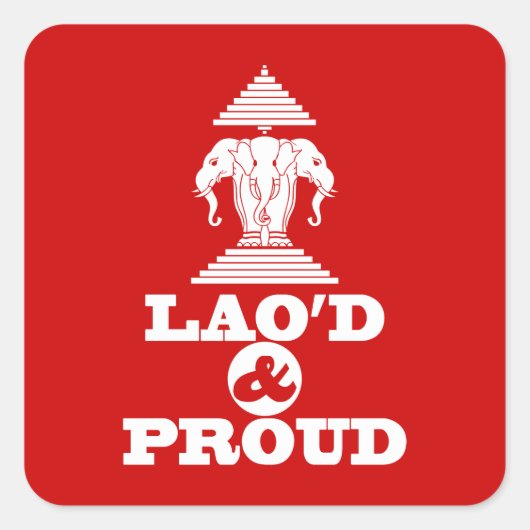 LAO'S D & PROUD VIERKANTE STICKER (Voorkant)