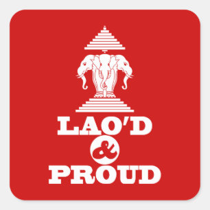 LAO'S D & PROUD VIERKANTE STICKER