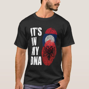 Laos en Albanees mix DNA erfgoed vlag T-shirt