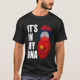 Laos en Chinese mix DNA erfgoed vlag T-shirt