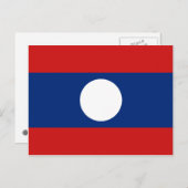 Laos Flag Briefkaart (Voorkant / Achterkant)