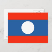 Laos Flag Briefkaart (Voorkant / Achterkant)