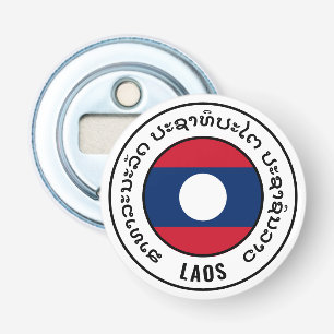Laos Flag: geweldige patriottische bottenopener Button Flesopener
