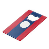 Laos Flag Kredietkaart Flessenopener (Voorkant Gekanteld)