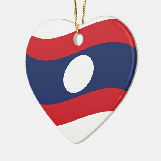 Laos Flag Wave Keramisch Ornament (Links)