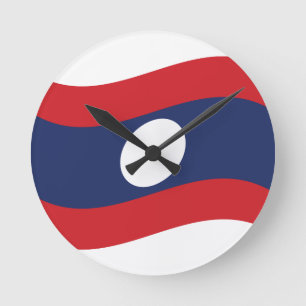 Laos Flag Wave Ronde Klok