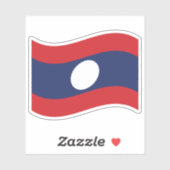 Laos Flag Wave Sticker (Vel)