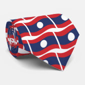 Laos Flag Wave Stropdas (Opgerold)
