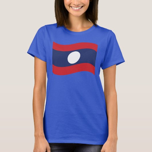 Laos Flag Wave T-shirt (Voorkant)