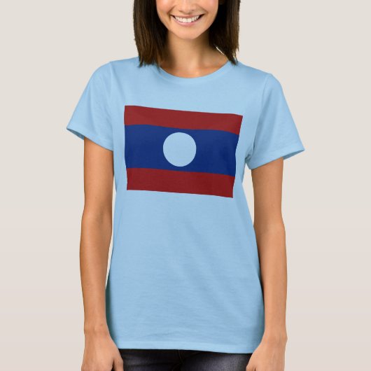 Laos Flag x Map T-Shirt (Voorkant)