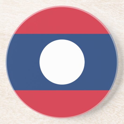Laos Flag Zandsteen Onderzetter (Voorkant)
