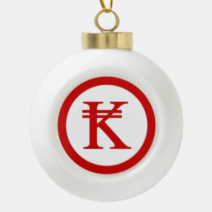 Laos Kip Lao/Laotian Money Sign Keramische Bal Ornament