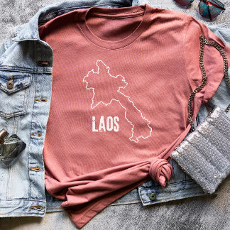 Laos Landkaart Laotiaanse Laotiaanse Nationale Gre T-shirt