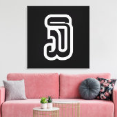 Laos / Laos Nummer drie / 3 / ໓ (Sam) Laotiaans Canvas Afdruk (Insitu (Woonkamer))