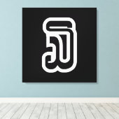 Laos / Laos Nummer drie / 3 / ໓ (Sam) Laotiaans Canvas Afdruk (Insitu (Houten vloer))